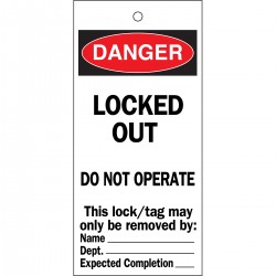 TAG-DANGER -LOCKED OUT-160*75 10/paket Uyarı Etiketleri: Makineyle İlgili Riskler