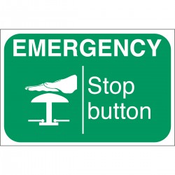 Lbl-EMERCENCY Stop button-100*150-B7541 Makine Güvenlik Etiketleri