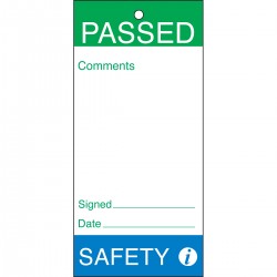 Tag-Passed-Safety-160*75 Bakım ve Kalite Yapışkansız Etiketleri