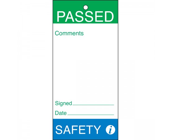 Tag-Passed-Safety-160*75 Bakım ve Kalite Yapışkansız Etiketleri