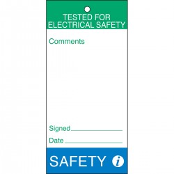 Tag-Tested for electrical safety-160*75 Bakım ve Kalite Yapışkansız Etiketleri