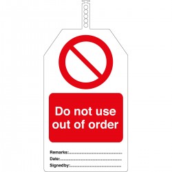 TAG-DO NOT USE OUT OF.. 145X85MM PVC Brady Güvenlik Etiketleri