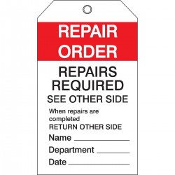 TAG-REPAIR ORDER-175*100 Yapışkansız Ekipman Denetimi Etiketleri