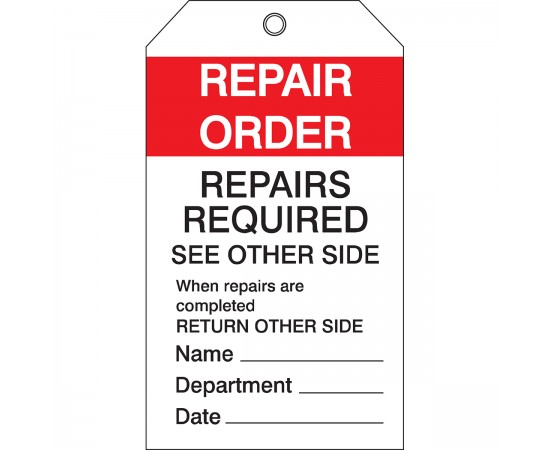 TAG-REPAIR ORDER-175*100 Yapışkansız Ekipman Denetimi Etiketleri TAG-REPAIR ORDER-175*100 Yapışkansız Ekipman Denetimi Etiketleri