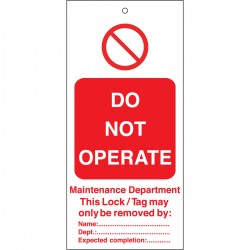TAG-DO NOT OPERATE M.D.-50*110 10/paket Etiketleme: Uyarı Etiketleri
