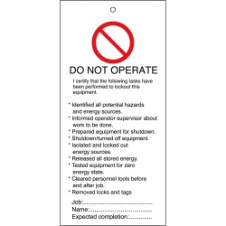 TAG-DO NOT OPERATE I...-50*110 Etiketleme: Uyarı Etiketleri
