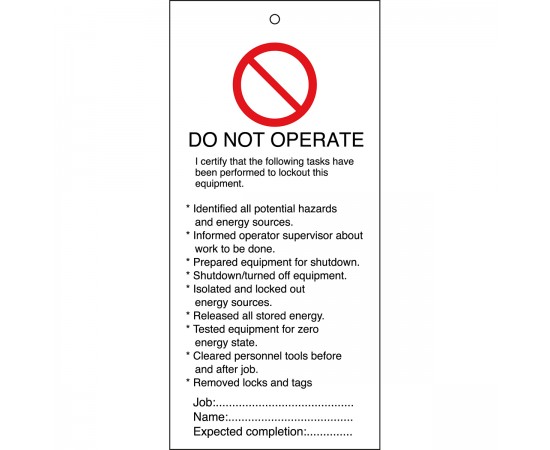 TAG-DO NOT OPERATE I...-50*110 Etiketleme: Uyarı Etiketleri TAG-DO NOT OPERATE I...-50*110 Etiketleme: Uyarı Etiketleri
