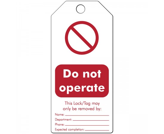 TAG-EN DO NOT OPERATE B-7694-75X160MM/5 Etiketleme: Yapışkansız Yeniden Yazılabilir Uyarı Etiketleri