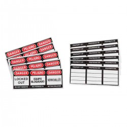 SFTY PADLOCK LBLS, 6 EA/PK,, ENG,FR,SPN Güvenlik Asma Kilidi Etiketleri