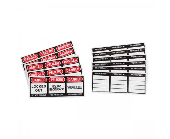 SFTY PADLOCK LBLS, 6 EA/PK,, ENG,FR,SPN Güvenlik Asma Kilidi Etiketleri