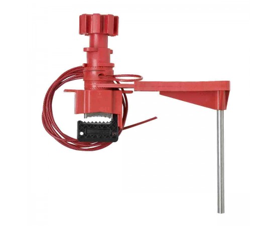 LARGE UNIV VALVE LOCKOUT W/ARM & 8' CABL Büyük Üniversal Valf Kilidi, Kılıflı Kablo ve Engelleme Kolu ile LARGE UNIV VALVE LOCKOUT W/ARM & 8' CABL Büyük Üniversal Valf Kilidi, Kılıflı Kablo ve Engelleme Kolu ile