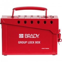 METAL LOCK BOX, 13 LOCK, RED Taşınabilir Metal Grup Kilit Kutusu