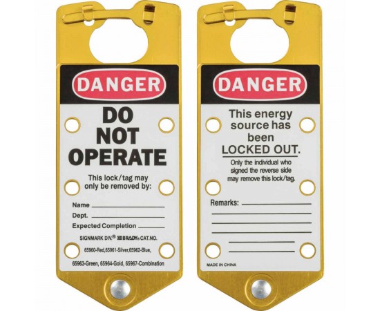 GOLD LABELLED LOCKOUT HASP ALUMINIUM Etiketli Grup Kilit Çoklayıcı GOLD LABELLED LOCKOUT HASP ALUMINIUM Etiketli Grup Kilit Çoklayıcı