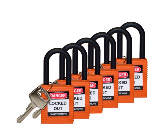 SFTY PADLOCK NYLON 38MM SHA ORANGE 6/PAC Güvenlik Asma Kilitleri — Naylon Kanca SFTY PADLOCK NYLON 38MM SHA ORANGE 6/PAC Güvenlik Asma Kilitleri — Naylon Kanca
