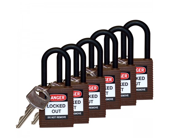 SFTY PADLOCK NYLON 38MM SHA BROWN 6/PAC Güvenlik Asma Kilitleri — Naylon Kanca SFTY PADLOCK NYLON 38MM SHA BROWN 6/PAC Güvenlik Asma Kilitleri — Naylon Kanca
