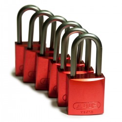 Full Alu Padlocks 40mm Sha KD Red/6 Alüminyum asma kilitler — Alüminyum Kanca