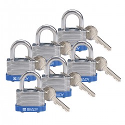 STEEL PADLOCK 20MM SHA KD BLUE/6 Lamine Çelik Asma Kilitler — Anahtar tutma