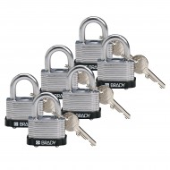STEEL PADLOCK 20MM SHA KD BLACK/6 Lamine Çelik Asma Kilitler — Anahtar tutma