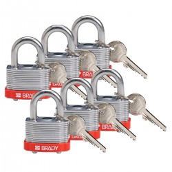 STEEL PADLOCK 20MM SHA KD RED/6 Lamine Çelik Asma Kilitler — Anahtar tutma
