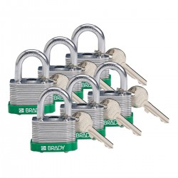 STEEL PADLOCK 20MM SHA KD GREEN/6 Lamine Çelik Asma Kilitler — Anahtar tutma