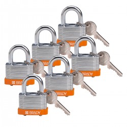 STEEL PADLOCK 20MM SHA KD ORANGE/6 Lamine Çelik Asma Kilitler — Anahtar tutma