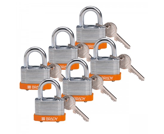 STEEL PADLOCK 20MM SHA KD ORANGE/6 Lamine Çelik Asma Kilitler — Anahtar tutma