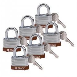 STEEL PADLOCK 20MM SHA KD BROWN/6 Lamine Çelik Asma Kilitler — Anahtar tutma