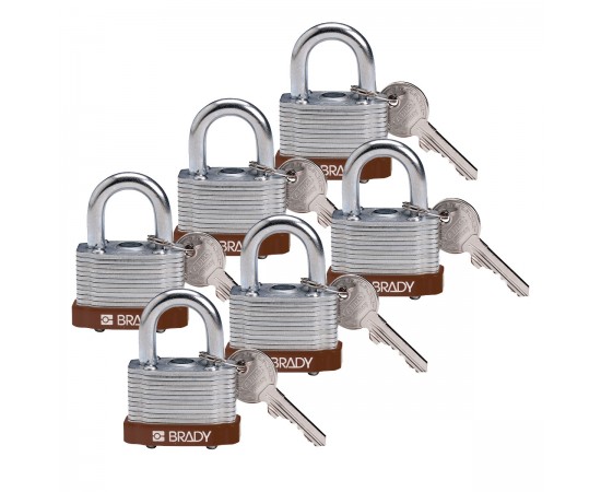 STEEL PADLOCK 20MM SHA KD BROWN/6 Lamine Çelik Asma Kilitler — Anahtar tutma