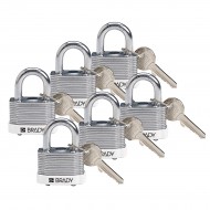 STEEL PADLOCK 20MM SHA KD WHITE/6 Lamine Çelik Asma Kilitler — Anahtar tutma