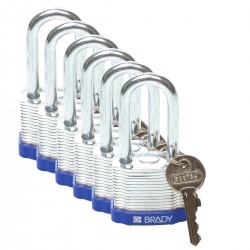 STEEL PADLOCK 38MM SHA KD BLUE/6 Lamine Çelik Asma Kilitler — Anahtar tutma
