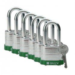 STEEL PADLOCK 38MM SHA KD GREEN/6 Lamine Çelik Asma Kilitler — Anahtar tutma