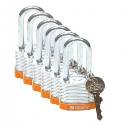 STEEL PADLOCK 38MM SHA KD ORANGE/6 Lamine Çelik Asma Kilitler — Anahtar tutma