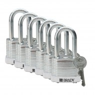 STEEL PADLOCK 38MM SHA KD WHITE/6 Lamine Çelik Asma Kilitler — Anahtar tutma