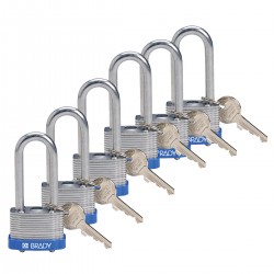STEEL PADLOCK 51MM SHA KD BLUE/6 Lamine Çelik Asma Kilitler — Anahtar tutma