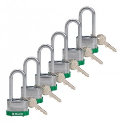 STEEL PADLOCK 51MM SHA KD GREEN/6 Lamine Çelik Asma Kilitler — Anahtar tutma
