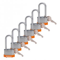 STEEL PADLOCK 51MM SHA KD ORANGE/6 Lamine Çelik Asma Kilitler — Anahtar tutma