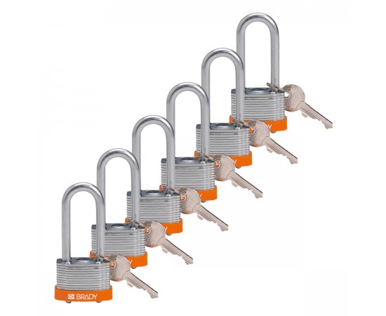 STEEL PADLOCK 51MM SHA KD ORANGE/6 Lamine Çelik Asma Kilitler — Anahtar tutma