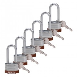 STEEL PADLOCK 51MM SHA KD BROWN/6 Lamine Çelik Asma Kilitler — Anahtar tutma