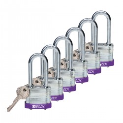 STEEL PADLOCK 51MM SHA KD PURPLE/6 Lamine Çelik Asma Kilitler — Anahtar tutma