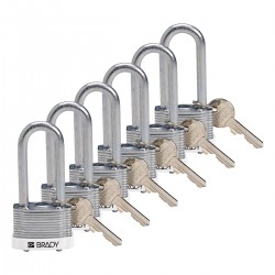 STEEL PADLOCK 51MM SHA KD WHITE/6 Lamine Çelik Asma Kilitler — Anahtar tutma