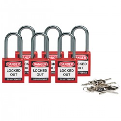 BRADY COMPACT LOCKOUT PADLOCK RED Güvenlik Asma Kilitleri — Kompakt
