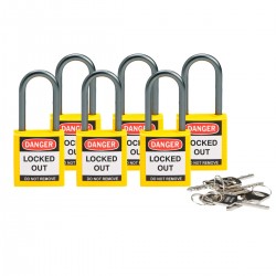 BRADY COMPACT LOCKOUT PADLOCK YELLOW Güvenlik Asma Kilitleri — Kompakt