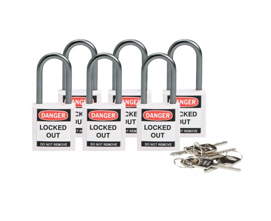 BRADY COMPACT LOCKOUT PADLOCK WHITE Güvenlik Asma Kilitleri — Kompakt BRADY COMPACT LOCKOUT PADLOCK WHITE Güvenlik Asma Kilitleri — Kompakt