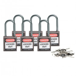 BRADY COMPACT LOCKOUT PADLOCK GREY Güvenlik Asma Kilitleri — Kompakt