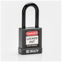 SFTY SECU PADLOCK 38MM ST SHA KD BLK/6 Güvenlik Asma Kilitleri — Naylon Kaplı