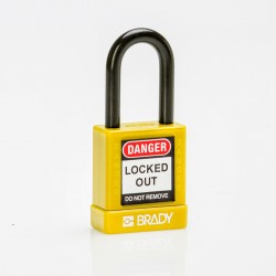 SFTY SECU PADLOCK 38MM ST SHA KD YEL/6 Güvenlik Asma Kilitleri — Naylon Kaplı