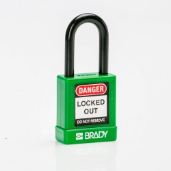SFTY SECU PADLOCK 38MM ST SHA KD GRN/6 Güvenlik Asma Kilitleri — Naylon Kaplı