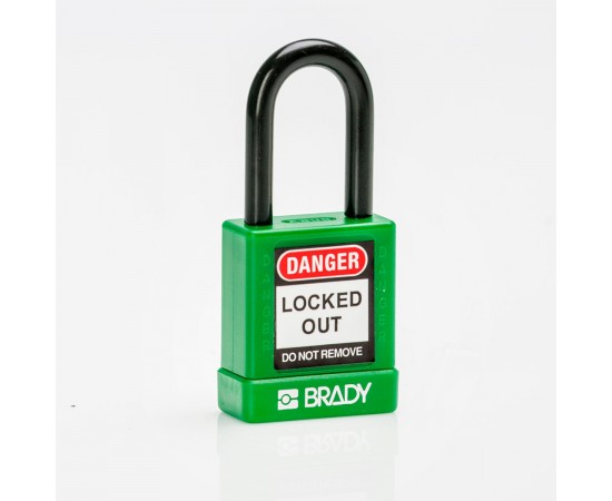 SFTY SECU PADLOCK 38MM ST SHA KD GRN/6 Güvenlik Asma Kilitleri — Naylon Kaplı