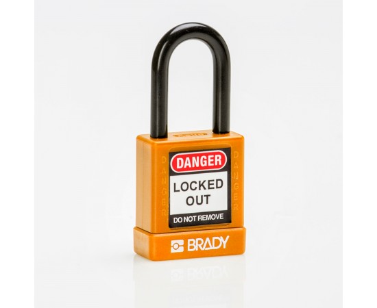 SFTY SECU PADLOCK 38MM ST SHA KD ORG/6 Güvenlik Asma Kilitleri — Naylon Kaplı