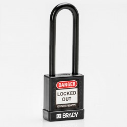 SFTY SECU PADLOCK 75MM ST SHA KD BLK/6 Güvenlik Asma Kilitleri — Naylon Kaplı